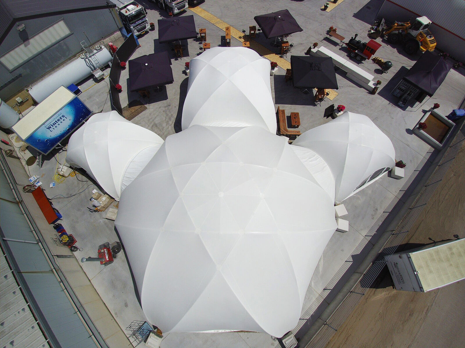 BUBBLE Hexadome L - komplet med tagdug, Hvid