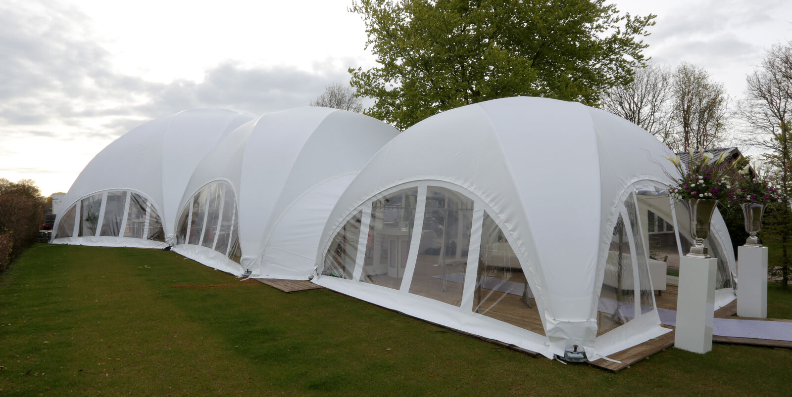 BUBBLE Hexadome L - komplet med tagdug, Hvid