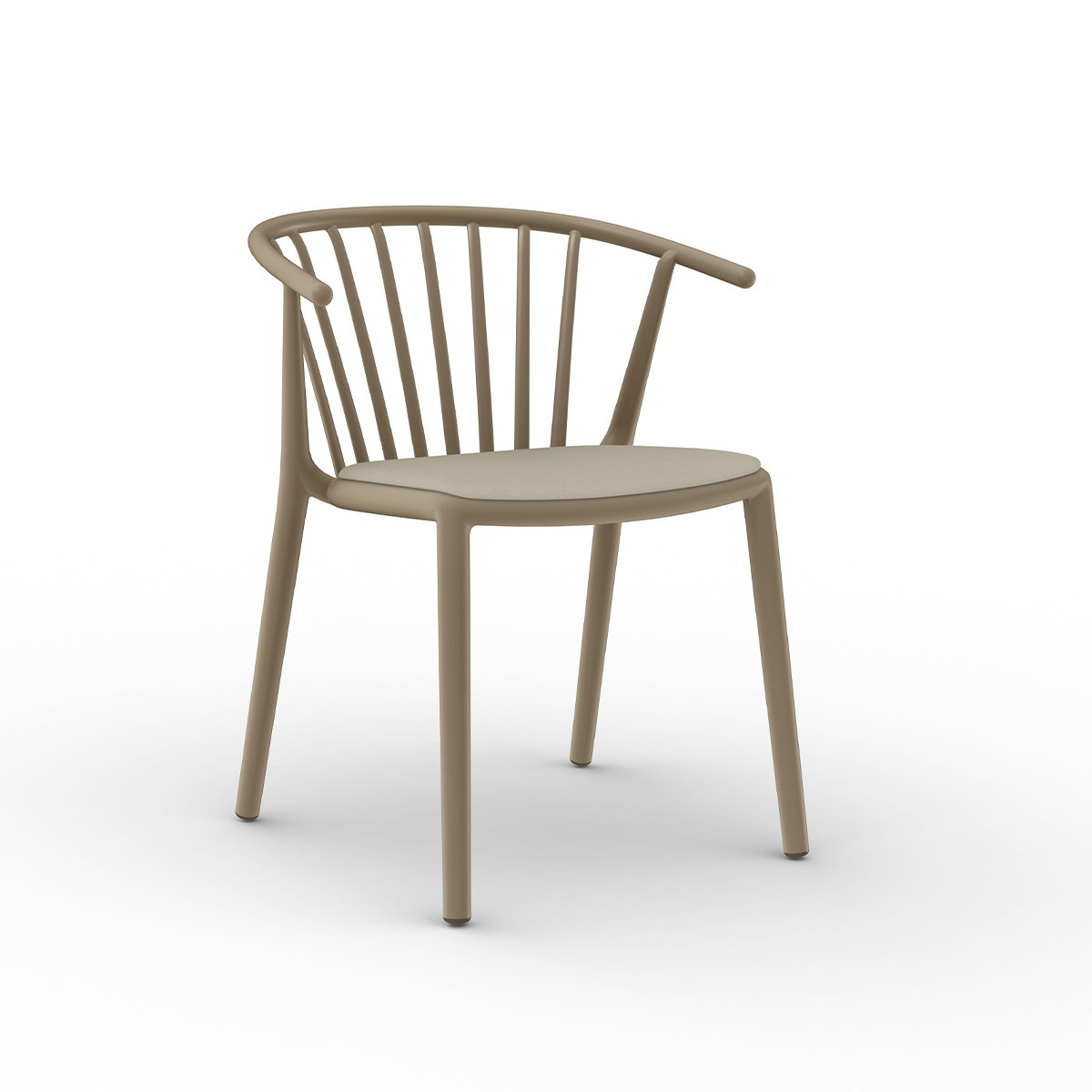 Woody plaststol m. armlæn og Polster