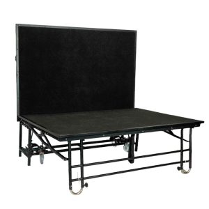 Z-Stage sammenklappelig Scene på hjul, sort tæppe