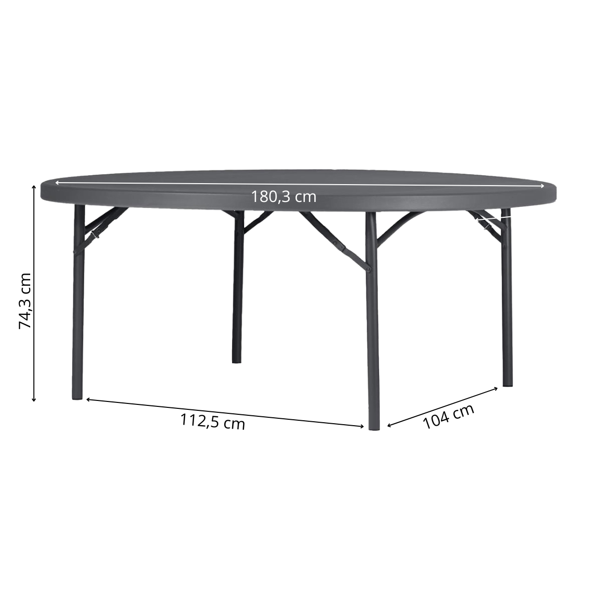 Zown New Classic – rundt klapbord Planet Ø180 cm