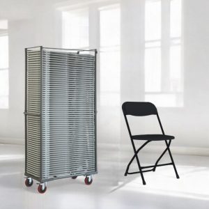 60 Zown Alex klapstole i sort inkl. stolevogn