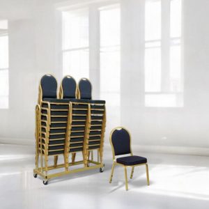 30 Banquet Premium stabelstole i blå inkl. stolevogn