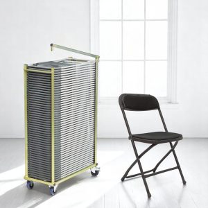 40 Event klapstole m. polster i sort inkl. stolevogn