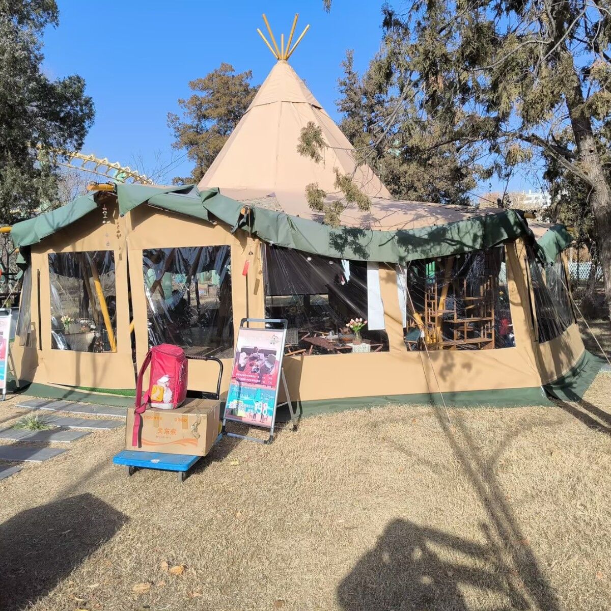 Sider til Teepee 8x8m, transperant m/PVC kant (Sæt af 3 sider)