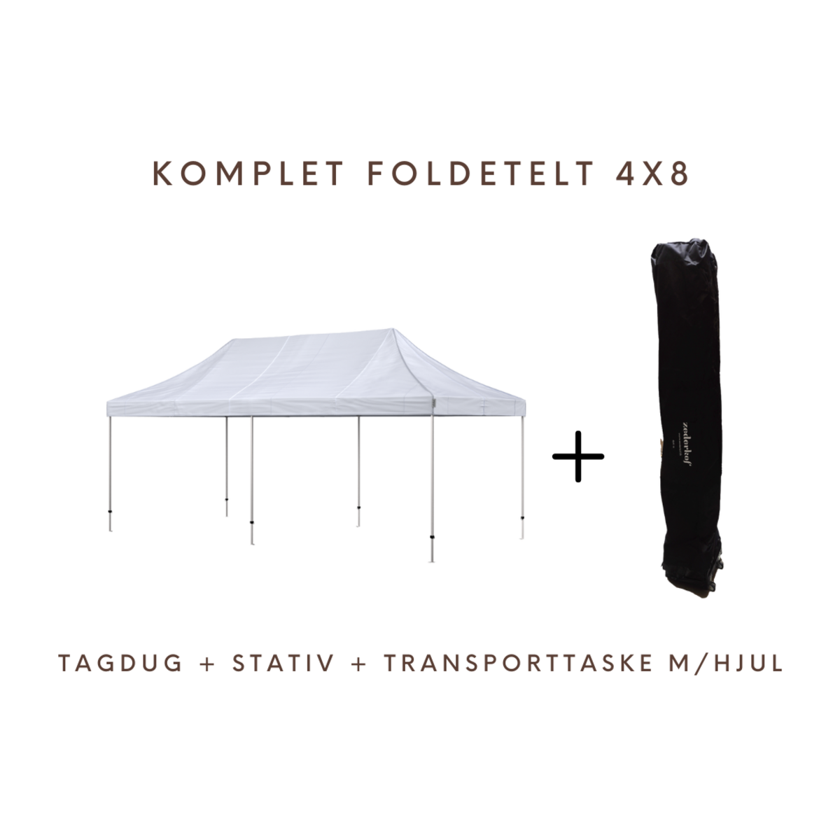 Foldetelt Komplet 4x8m Premium Plus