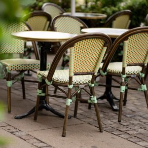 Marble look/brass tabletop round