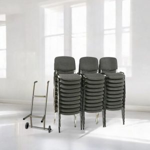 30 Økonomi Polster stabelstole i mørkegrå inkl. stolevogn