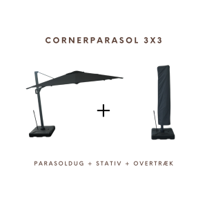 Corner Parasol v.2 3x3m 280gr/m2 Polyester dug - NY