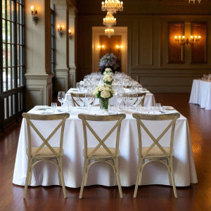 Crossback stol med flet sæde