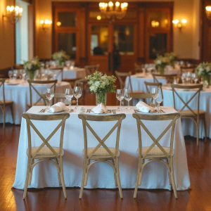 Crossback stol med fletsæde PP