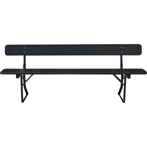 Brau Bænk 220x27 cm- sort med ryglæn