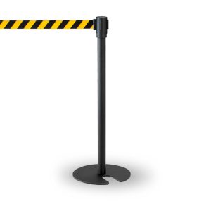 Kommerciel afspærringstolpe med bånd, stabelbar