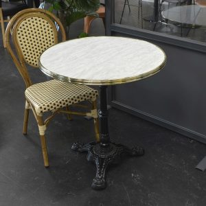 WERZALIT -  Marmorlook/messing bordplade rund